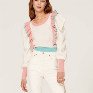 LoveShackFancy Greece Ruffle Sweater Size M